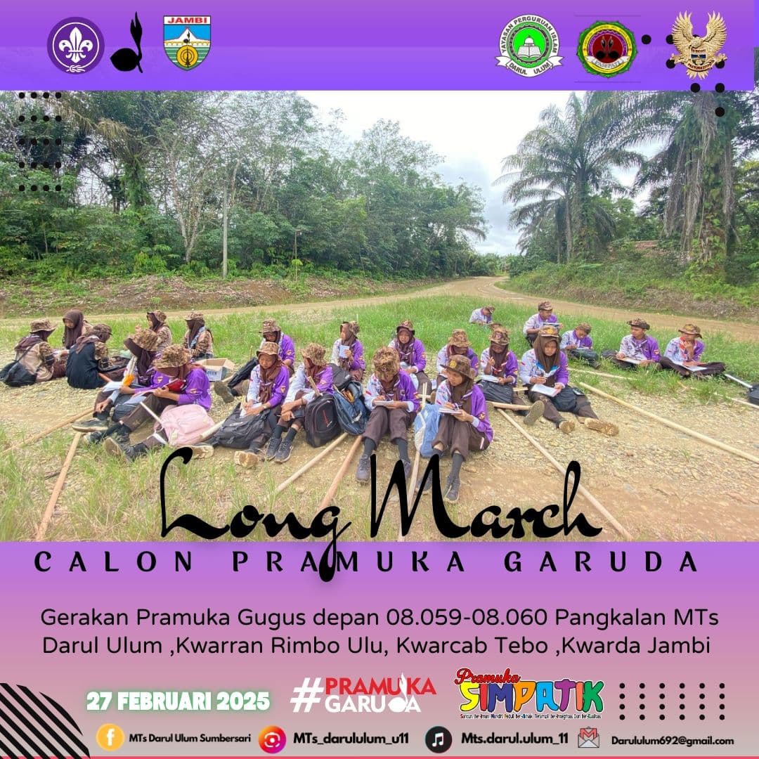 Sambut Ramadhan MTs Darul Ulum Adakan Long March Pramuka